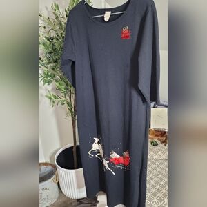 Karla Marie Vintage Christmas Sleigh With Reindeer Maxi Dress